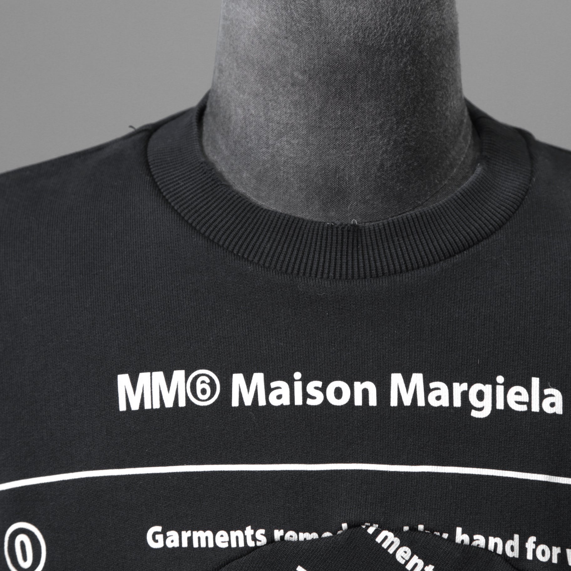 MM6 メゾン マルジェラ / 23SS インターシャ ロゴ 長袖 スウェット / S52GU0193 S25537 / size S (BLACK) ユニセックス