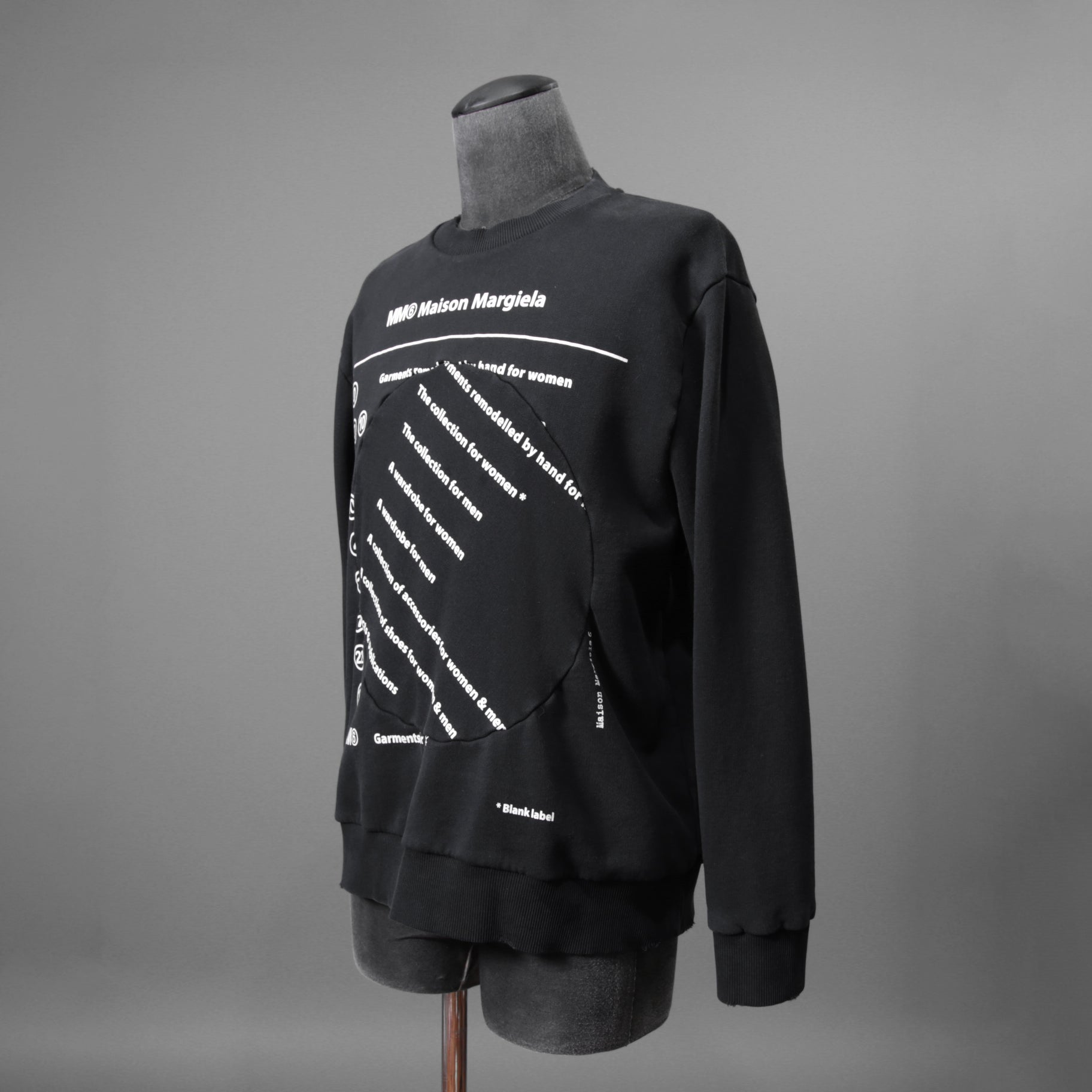 MM6 メゾン マルジェラ / 23SS インターシャ ロゴ 長袖 スウェット / S52GU0193 S25537 / size S (BLACK) ユニセックス
