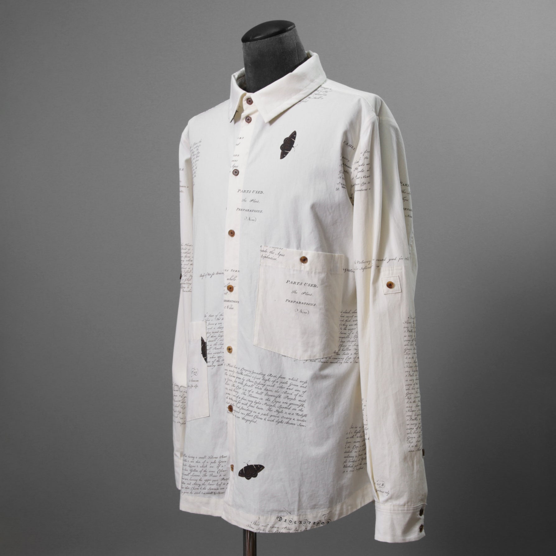 Aleksandr Manamis アレクサンダーマナミス / 25AW 美品 HERBARIUM NOTES CLASSIC SHIRT / 長袖シャツ / size 4 (HERBARIUM NOTES)