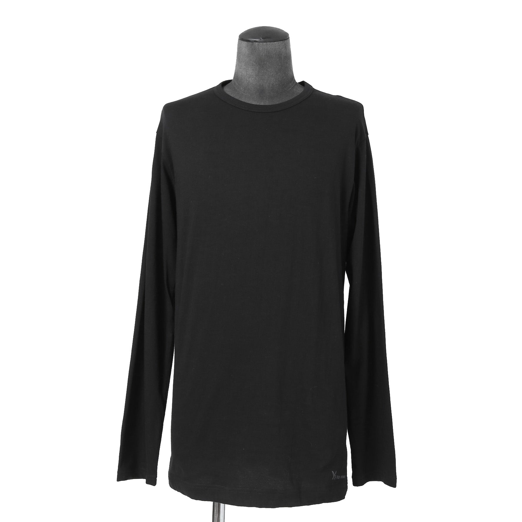 Y's for men ワイズフォーメン / LOGO PRINT 長袖 Tシャツ / size 3 BLACK