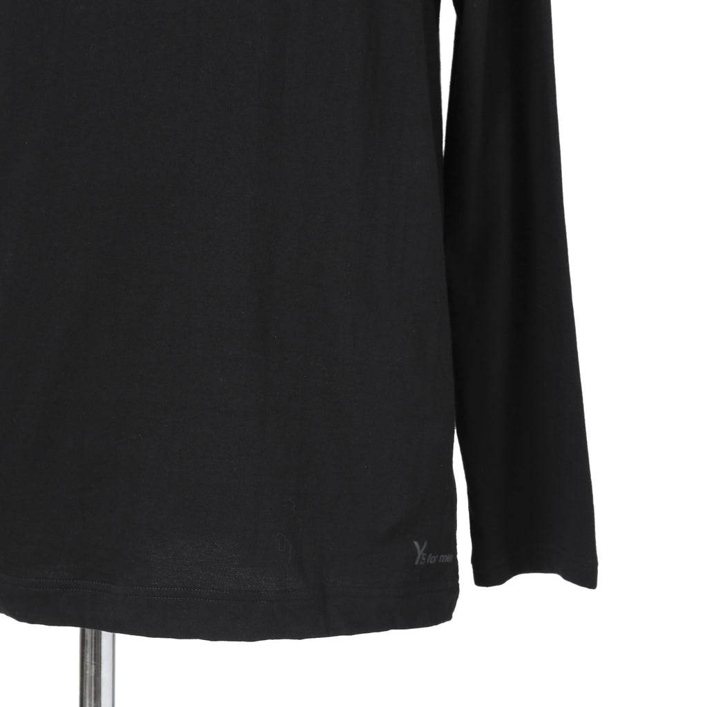 Y's for men ワイズフォーメン / LOGO PRINT 長袖 Tシャツ / size 3 BLACK