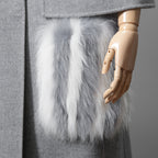 FENDI フェンディ / 18AW 美品 フォックスファーポケット付き ケープコート / FF8369 W1D / size 42 (GRAY) レディース