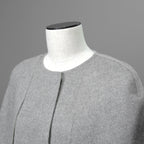 FENDI フェンディ / 18AW 美品 フォックスファーポケット付き ケープコート / FF8369 W1D / size 42 (GRAY) レディース