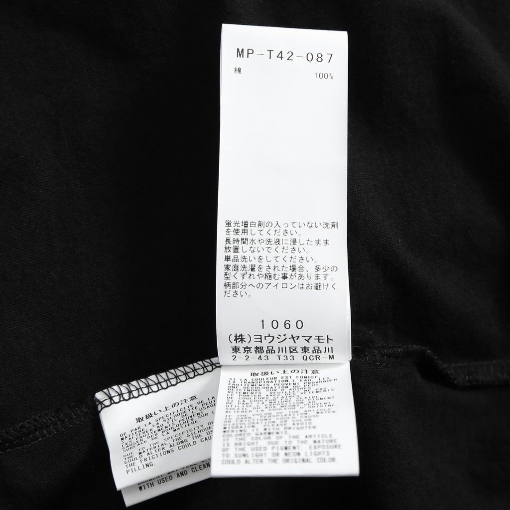 Y's for men ワイズフォーメン / LOGO PRINT 長袖 Tシャツ / size 3 BLACK