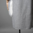 FENDI フェンディ / 18AW 美品 フォックスファーポケット付き ケープコート / FF8369 W1D / size 42 (GRAY) レディース