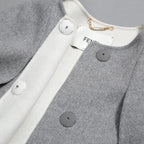 FENDI フェンディ / 18AW 美品 フォックスファーポケット付き ケープコート / FF8369 W1D / size 42 (GRAY) レディース