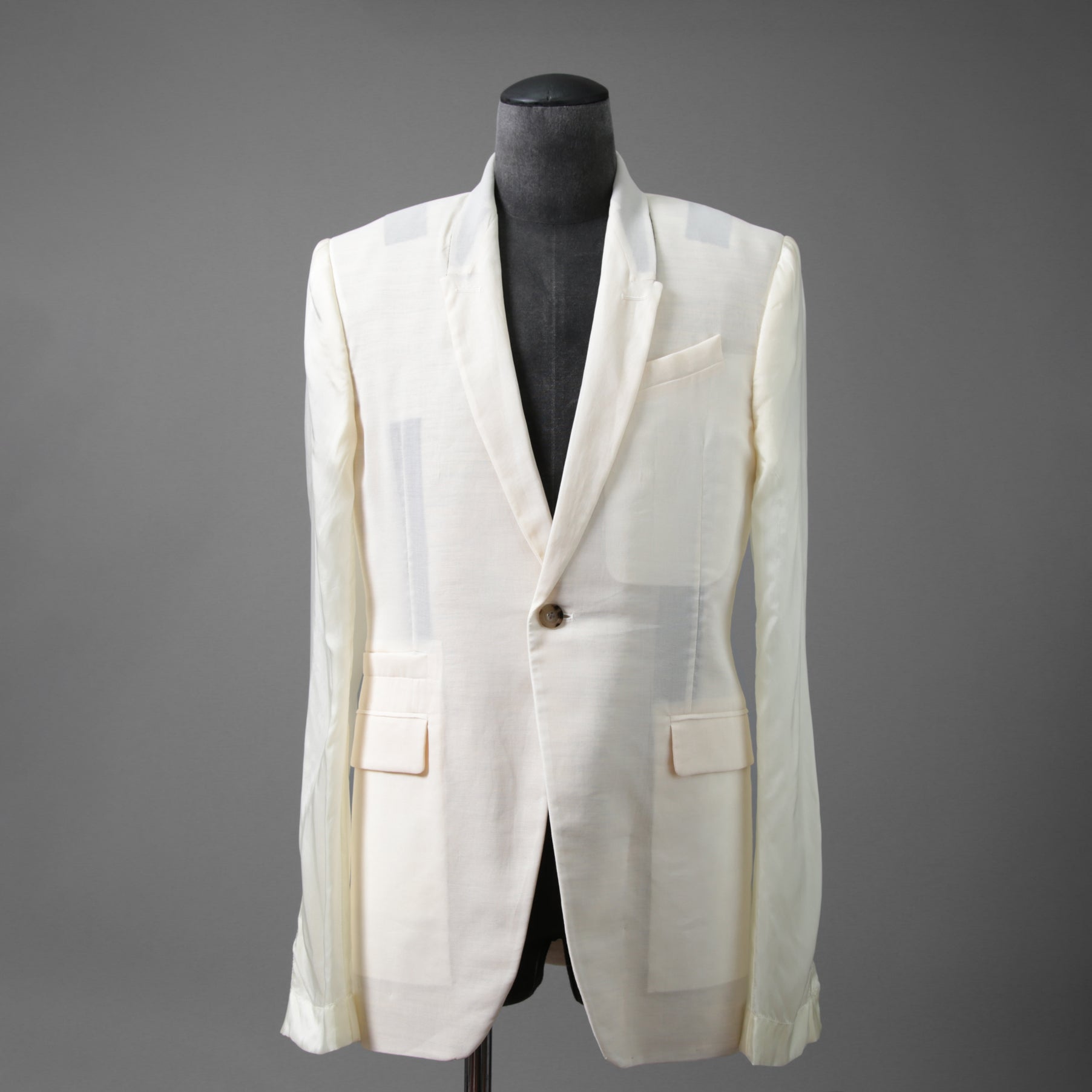 RICK OWENS リックオウエンス / 22SS 美品 / FOGACHINE / Soft Woven Blazer / セミシアージャケット / RU01B1724-OR / size 48 (NATURAL)