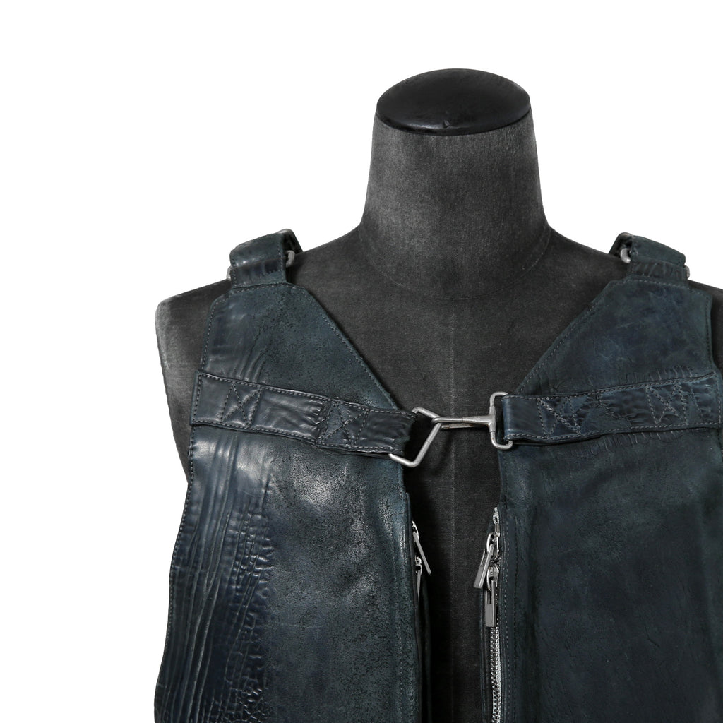 新品 CAROL CHRISTIAN POELL / 2018年 Horse Cordovan O.D / VEST BAG / size 46 (19 NAVY)