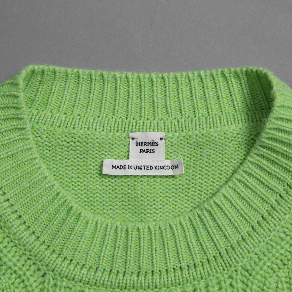 HERMES エルメス / 23SS カシミヤ コットン プルオーバー ニット / 3E2604D1 / size 40 (GREEN)