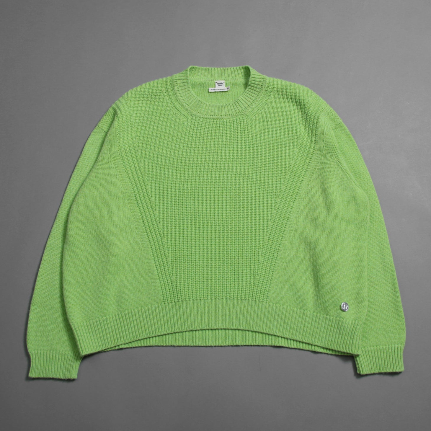 HERMES エルメス / 23SS カシミヤ コットン プルオーバー ニット / 3E2604D1 / size 40 (GREEN)