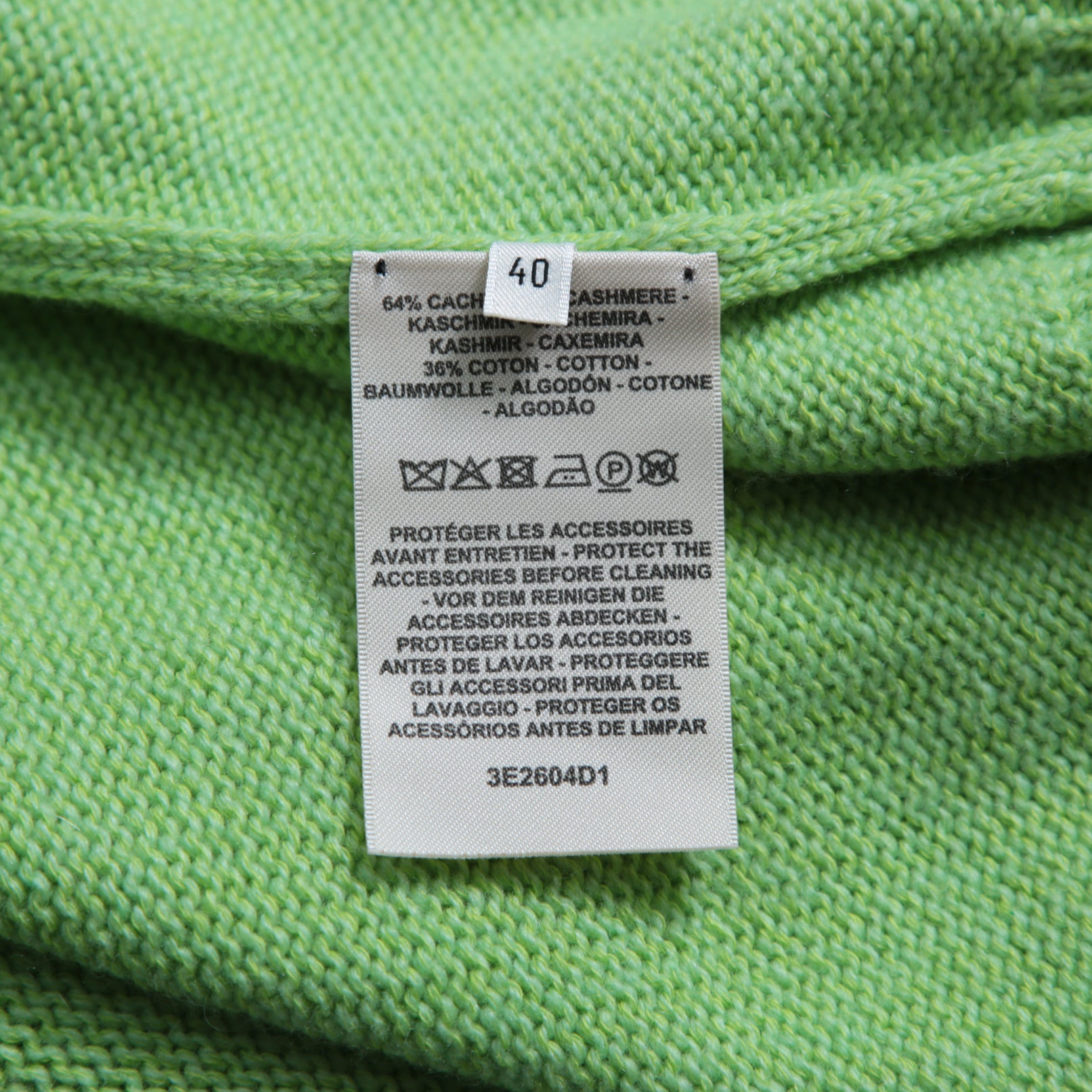 HERMES エルメス / 23SS カシミヤ コットン プルオーバー ニット / 3E2604D1 / size 40 (GREEN)