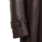 LANVIN COLLECTION ランバン コレクション / 極美品 定価55万 カシミアファー ラムレザー ロングコート / size 48 (BROWN)