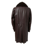 LANVIN COLLECTION ランバン コレクション / 極美品 定価55万 カシミアファー ラムレザー ロングコート / size 48 (BROWN)