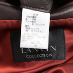 LANVIN COLLECTION ランバン コレクション / 極美品 定価55万 カシミアファー ラムレザー ロングコート / size 48 (BROWN)
