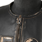 DIESEL ディーゼル / 2023AW 極美品 L-Met / DIESEL ロゴ レザー ジャケット / カウハイド / size 46 (BLACK)
