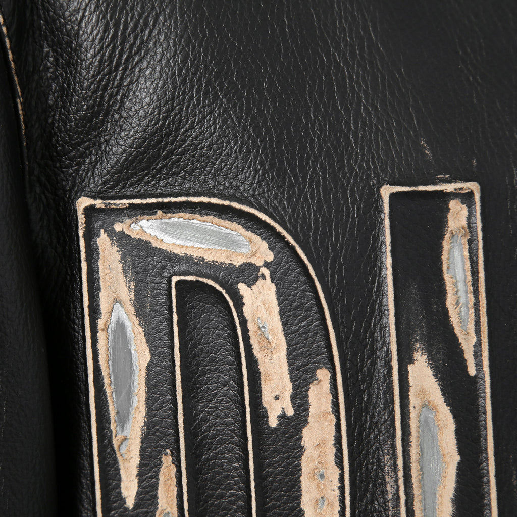 DIESEL ディーゼル / 2023AW 極美品 L-Met / DIESEL ロゴ レザー ジャケット / カウハイド / size 46 (BLACK)