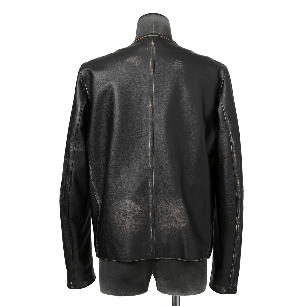 DIESEL ディーゼル / 2023AW 極美品 L-Met / DIESEL ロゴ レザー ジャケット / カウハイド / size 46 (BLACK)