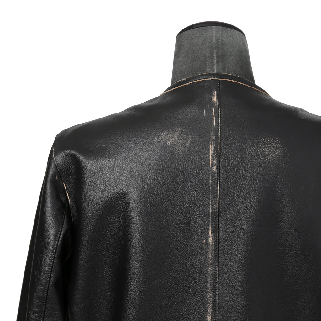 DIESEL ディーゼル / 2023AW 極美品 L-Met / DIESEL ロゴ レザー ジャケット / カウハイド / size 46 (BLACK)