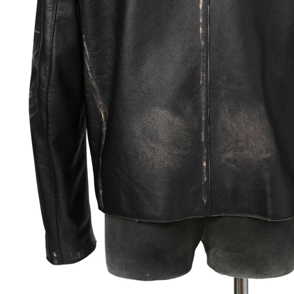 DIESEL ディーゼル / 2023AW 極美品 L-Met / DIESEL ロゴ レザー ジャケット / カウハイド / size 46 (BLACK)