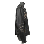 DIESEL ディーゼル / 2023AW 極美品 L-Met / DIESEL ロゴ レザー ジャケット / カウハイド / size 46 (BLACK)