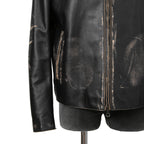 DIESEL ディーゼル / 2023AW 極美品 L-Met / DIESEL ロゴ レザー ジャケット / カウハイド / size 46 (BLACK)