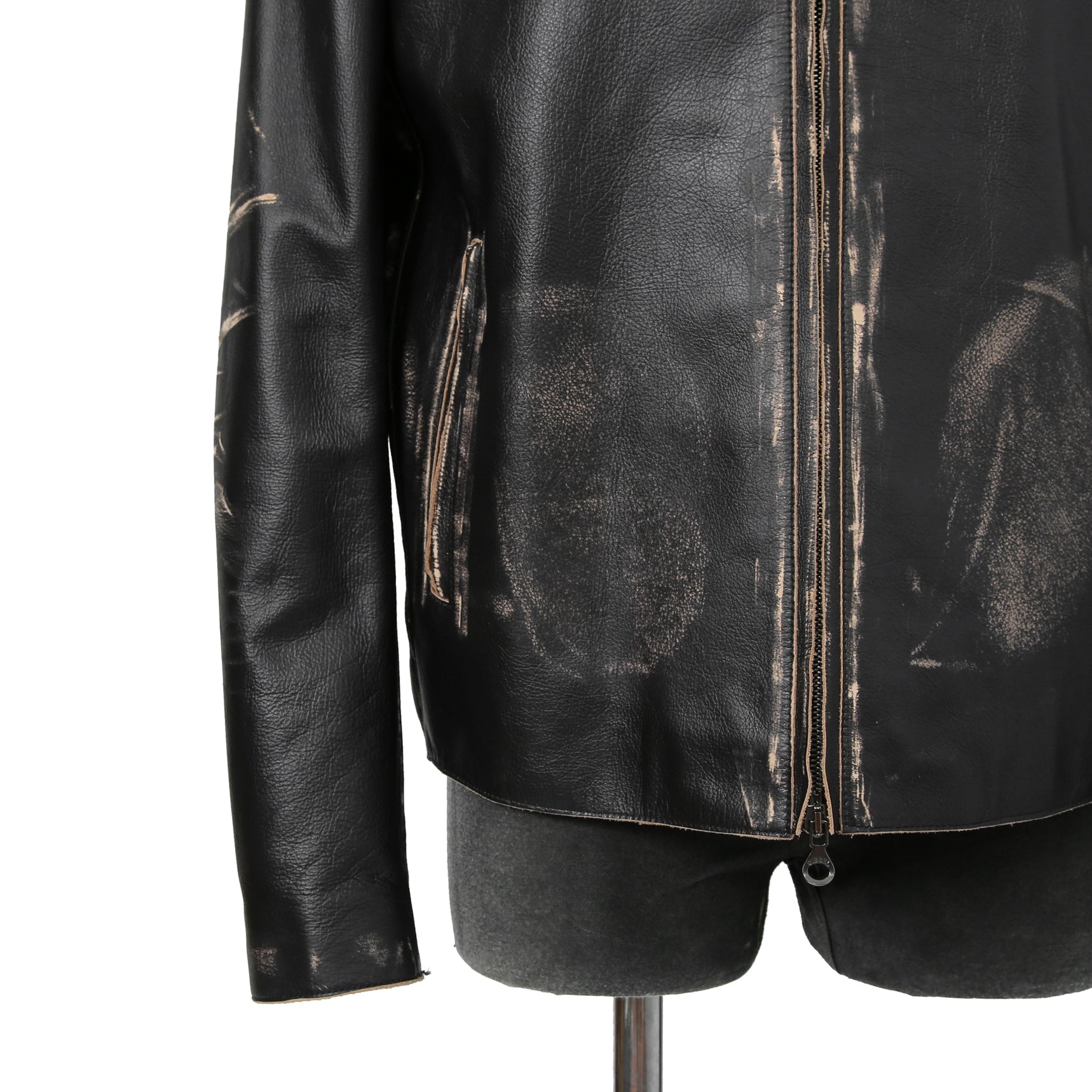 DIESEL ディーゼル / 2023AW 極美品 L-Met / DIESEL ロゴ レザー ジャケット / カウハイド / size 46 (BLACK)