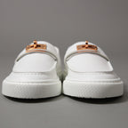 未使用 HERMES エルメス / ケリー金具 ゲーム スリッポン レザー スニーカー / カーフスキン / ローズゴールド バックル / size36 (23cm) WHITE シューズ
