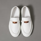 未使用 HERMES エルメス / ケリー金具 ゲーム スリッポン レザー スニーカー / カーフスキン / ローズゴールド バックル / size36 (23cm) WHITE シューズ