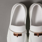 未使用 HERMES エルメス / ケリー金具 ゲーム スリッポン レザー スニーカー / カーフスキン / ローズゴールド バックル / size36 (23cm) WHITE シューズ