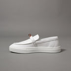 未使用 HERMES エルメス / ケリー金具 ゲーム スリッポン レザー スニーカー / カーフスキン / ローズゴールド バックル / size36 (23cm) WHITE シューズ