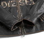 DIESEL ディーゼル / 2023AW 極美品 L-Met / DIESEL ロゴ レザー ジャケット / カウハイド / size 46 (BLACK)