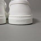 未使用 HERMES エルメス / ケリー金具 ゲーム スリッポン レザー スニーカー / カーフスキン / ローズゴールド バックル / size36 (23cm) WHITE シューズ