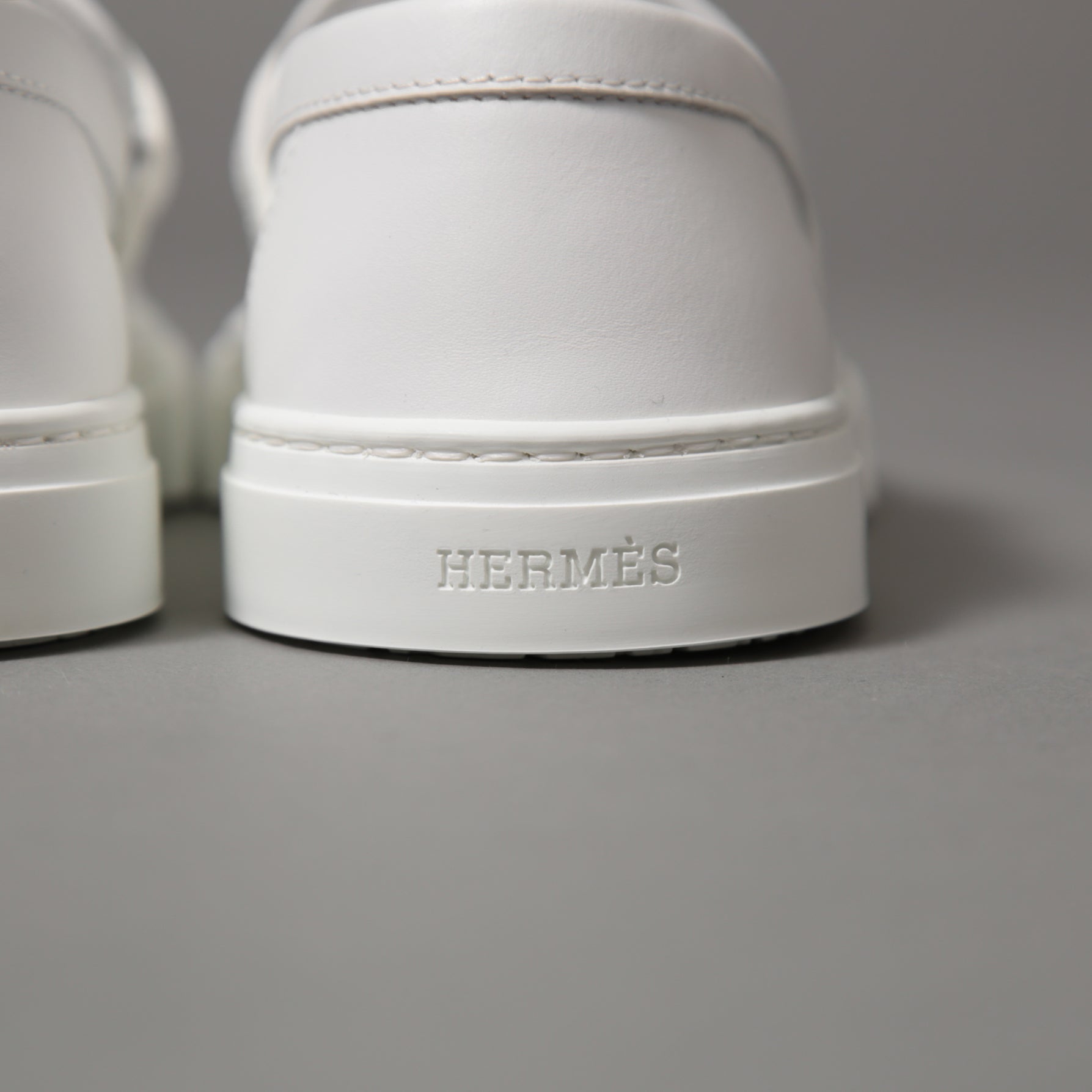 未使用 HERMES エルメス / ケリー金具 ゲーム スリッポン レザー スニーカー / カーフスキン / ローズゴールド バックル / size36 (23cm) WHITE シューズ