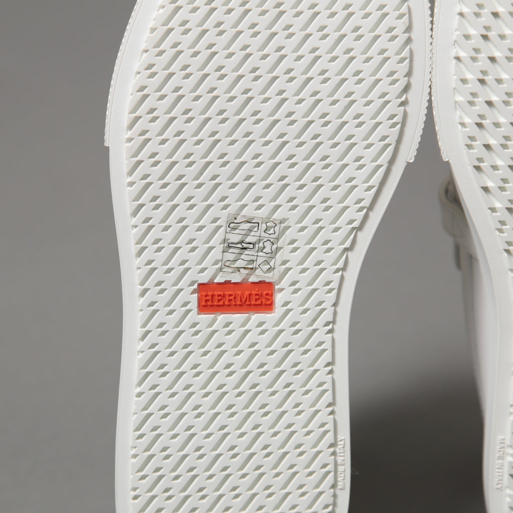 未使用 HERMES エルメス / ケリー金具 ゲーム スリッポン レザー スニーカー / カーフスキン / ローズゴールド バックル / size36 (23cm) WHITE シューズ