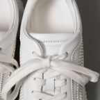 HERMES エルメス / 美品 ヘリンボーン編み バウンシング レザー スニーカー / size 36 (23cm) WHITE シューズ