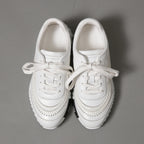 HERMES エルメス / 美品 ヘリンボーン編み バウンシング レザー スニーカー / size 36 (23cm) WHITE シューズ
