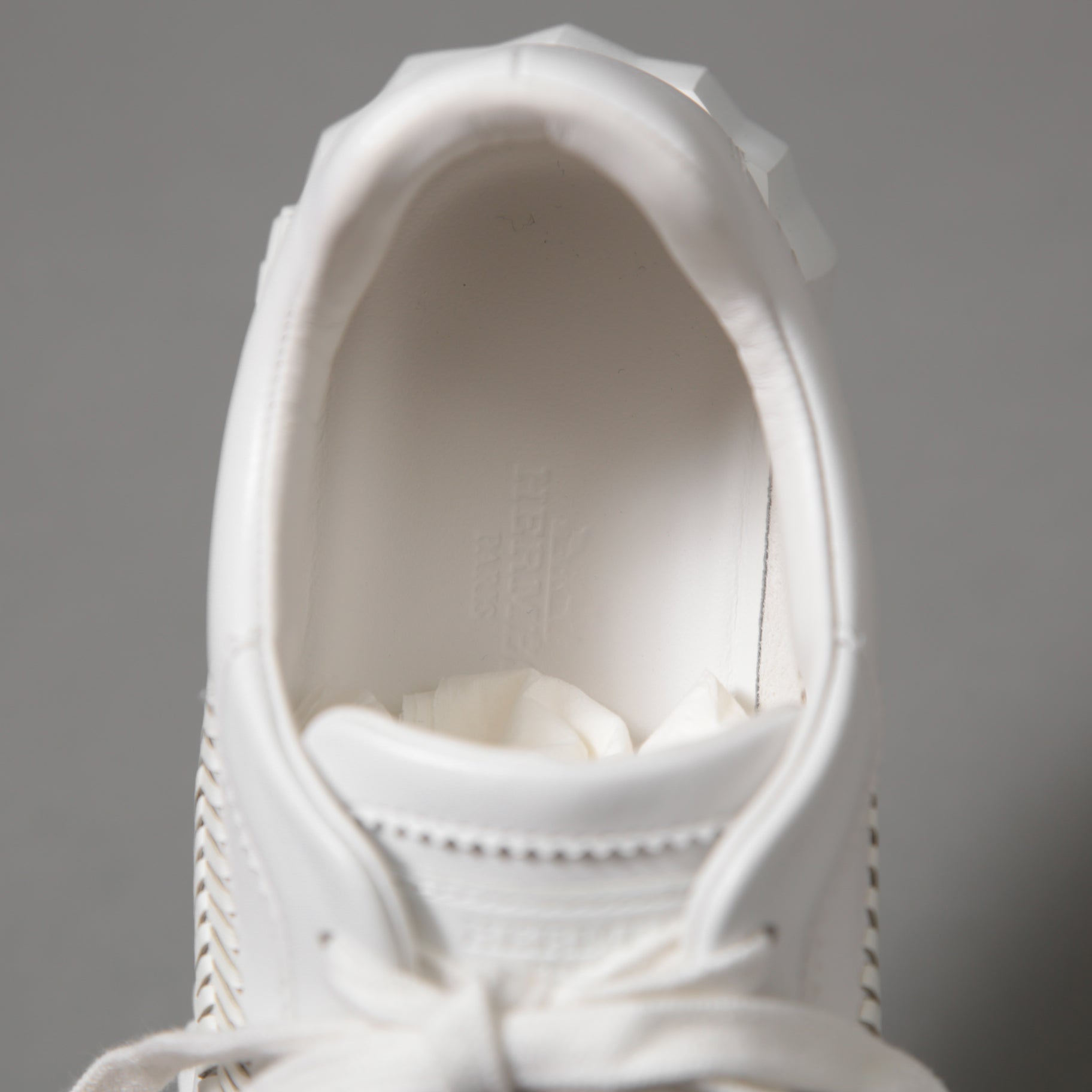 HERMES エルメス / 美品 ヘリンボーン編み バウンシング レザー スニーカー / size 36 (23cm) WHITE シューズ