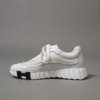 HERMES エルメス / 美品 ヘリンボーン編み バウンシング レザー スニーカー / size 36 (23cm) WHITE シューズ