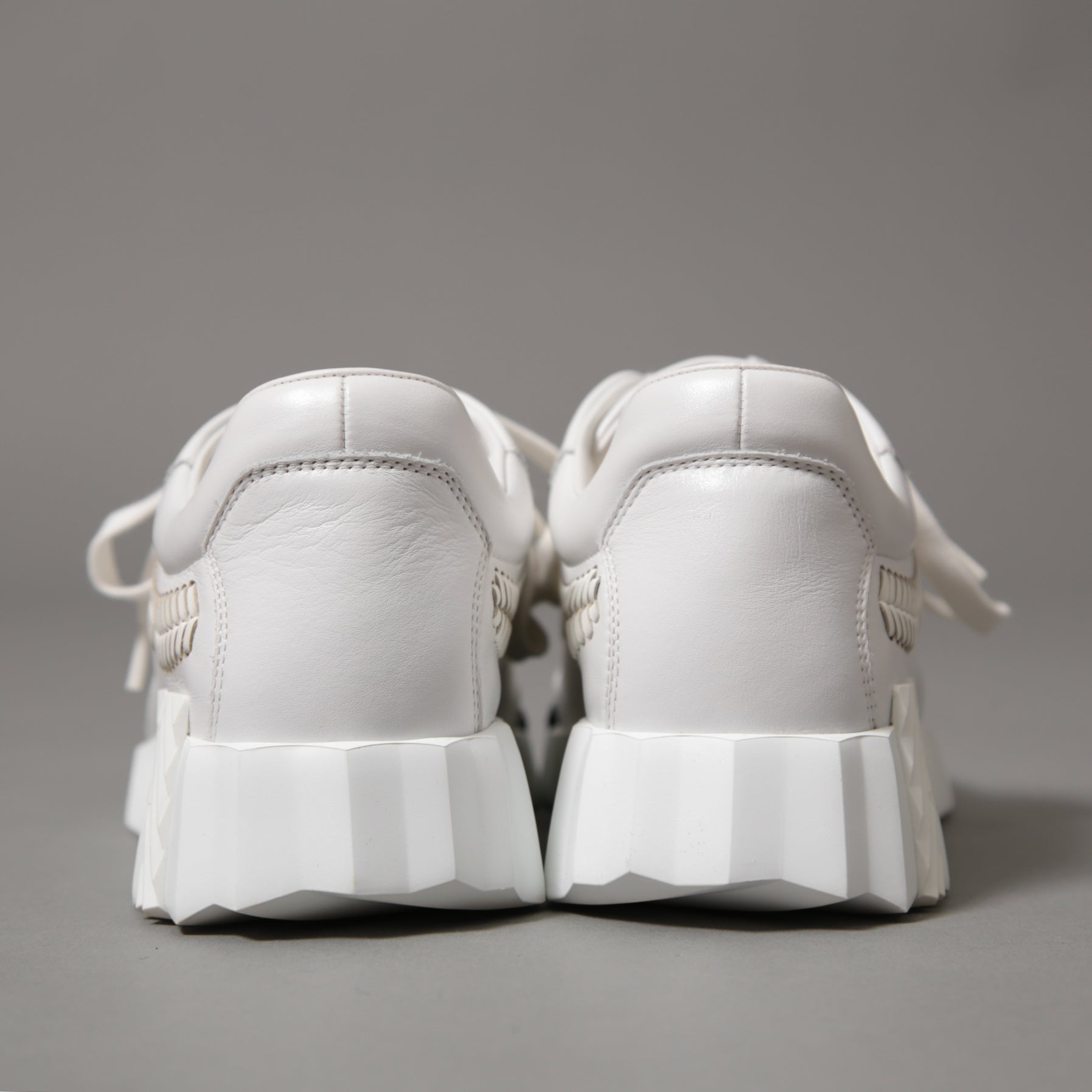 HERMES エルメス / 美品 ヘリンボーン編み バウンシング レザー スニーカー / size 36 (23cm) WHITE シューズ