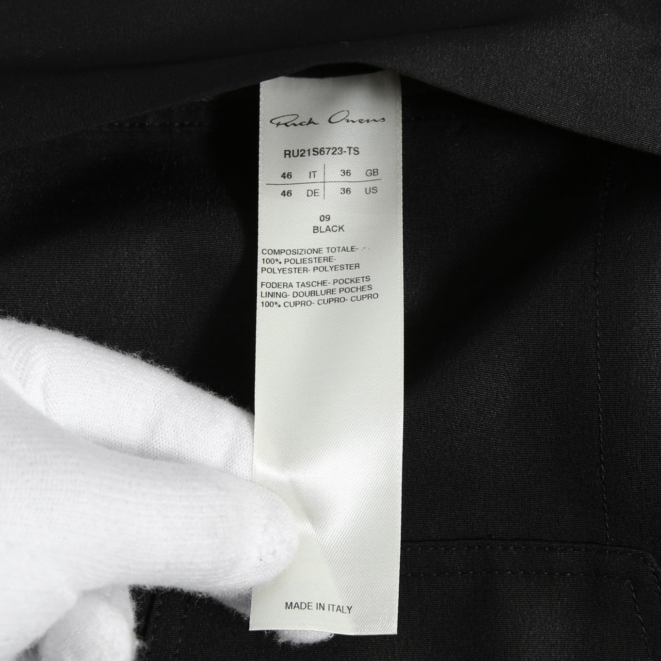 美品 Rick Owens リックオエンス / 21SS PHLEGETHON / LIDO JACKET リドジャケット RU21S6723-ST  / size 46 (BLACK)
