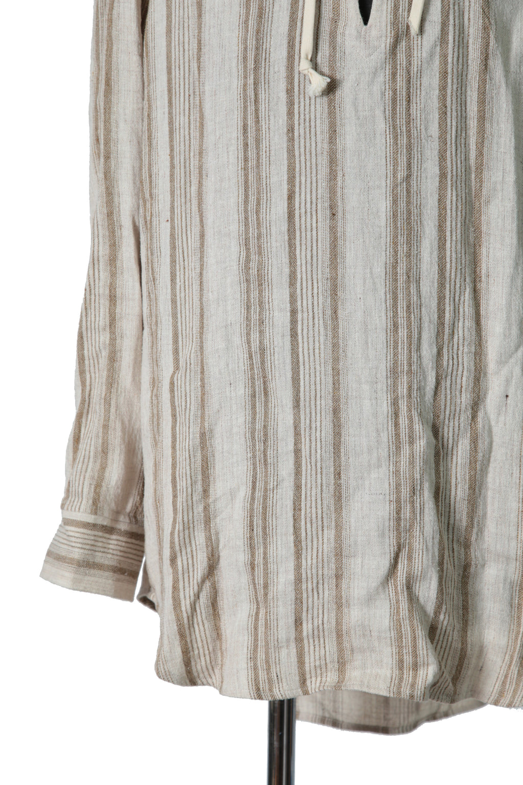 新品 イサムカタヤマバックラッシュ / リネンシルク ストライプ メキシカン パーカー / size M BEIGE / NATURAL