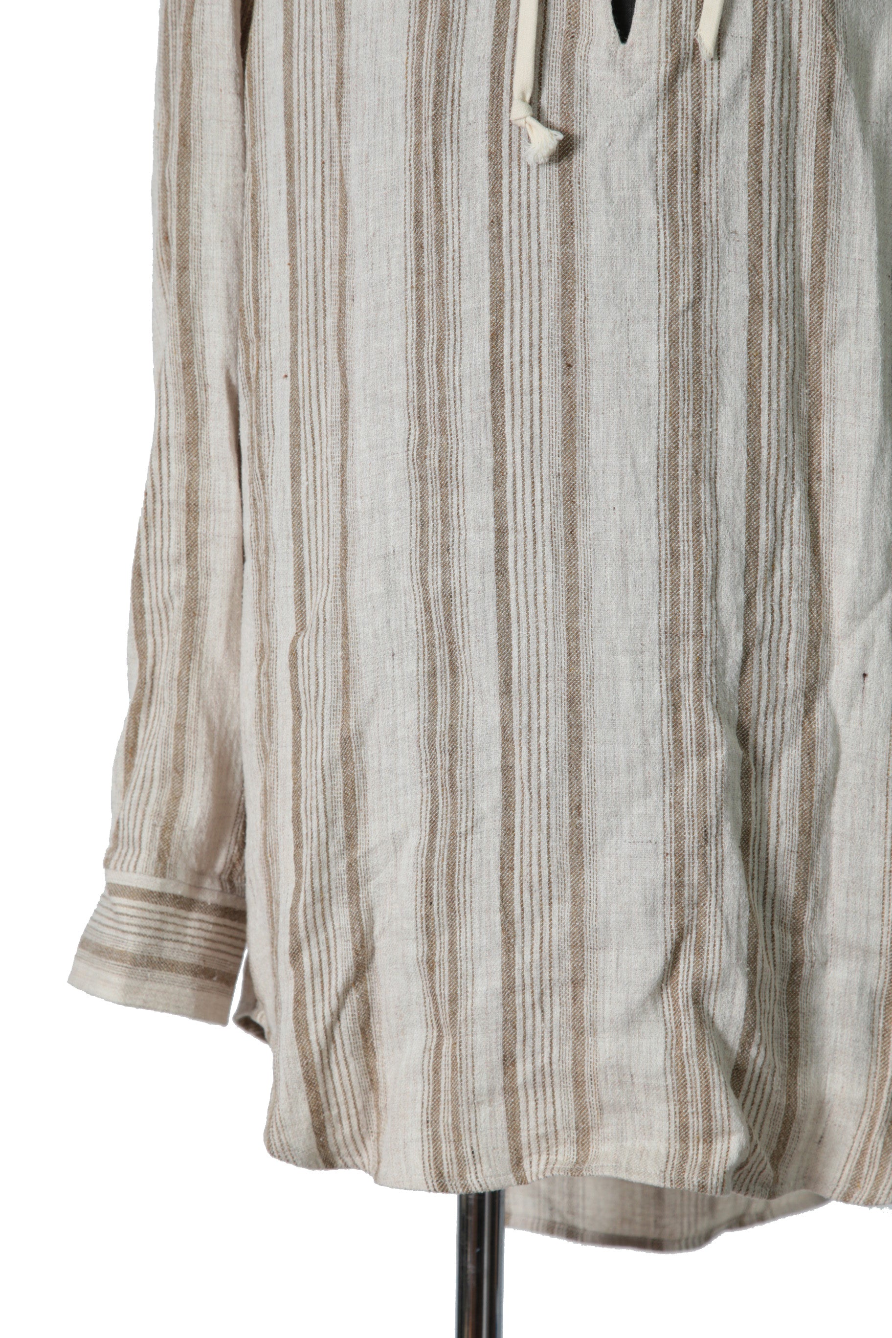 新品 イサムカタヤマバックラッシュ / リネンシルク ストライプ メキシカン パーカー / size M BEIGE / NATURAL