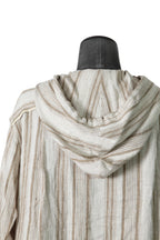 新品 イサムカタヤマバックラッシュ / リネンシルク ストライプ メキシカン パーカー / size M BEIGE / NATURAL