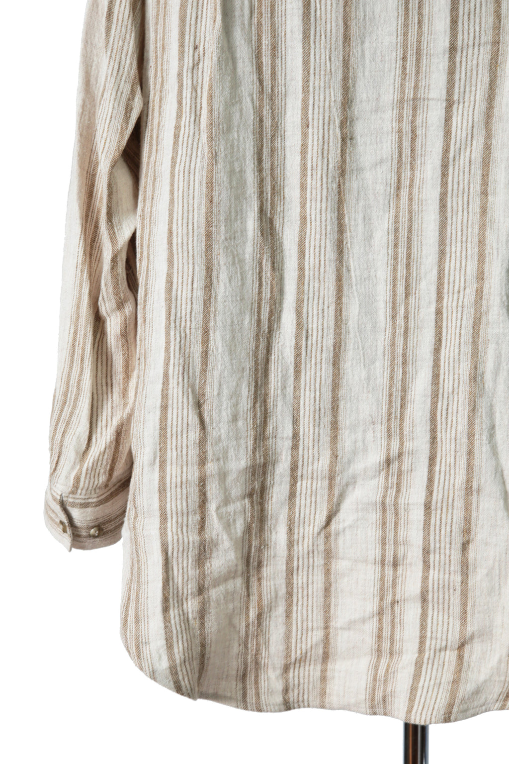 新品 イサムカタヤマバックラッシュ / リネンシルク ストライプ メキシカン パーカー / size M BEIGE / NATURAL