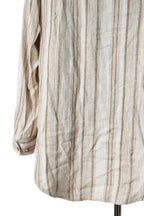 新品 イサムカタヤマバックラッシュ / リネンシルク ストライプ メキシカン パーカー / size M BEIGE / NATURAL