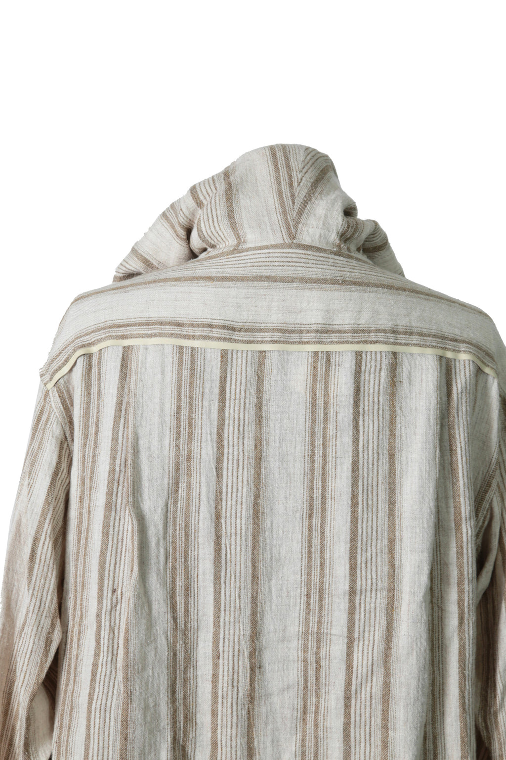 新品 イサムカタヤマバックラッシュ / リネンシルク ストライプ メキシカン パーカー / size M BEIGE / NATURAL
