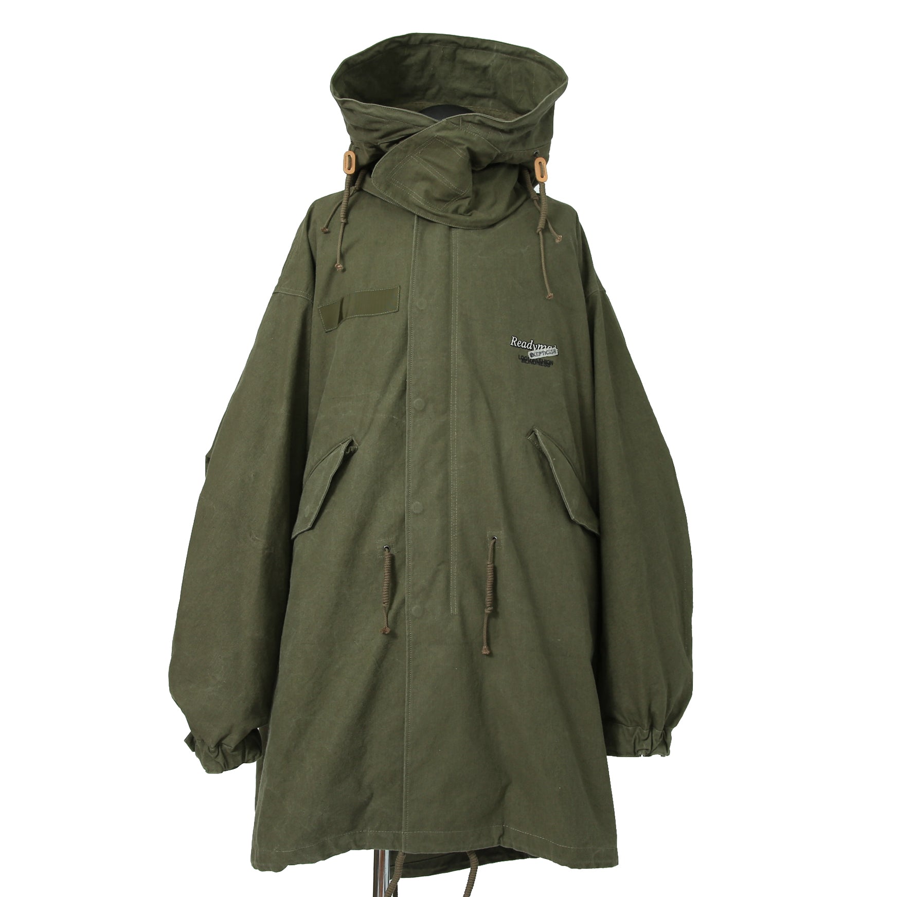 新品 READYMADE レディメイド / FISHTAIL PARKA / READYMADE LOGO ライナー / VINTAGE U.S ARMY TENT / size 2 (KHKAI) ロングコート