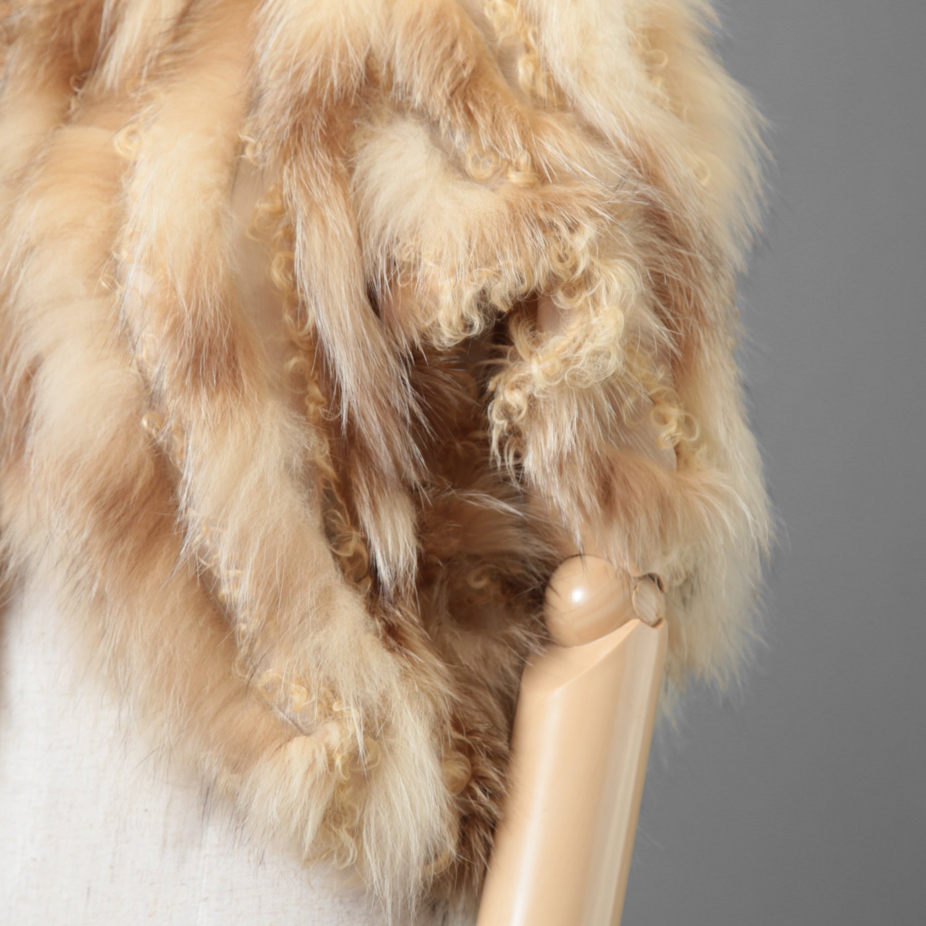 FENDI フェンディ/ 美品 カール・ラガーフェルド期 フォックス ファー ボレロ ノースリーブジャケット / size 40 (BEIGE)