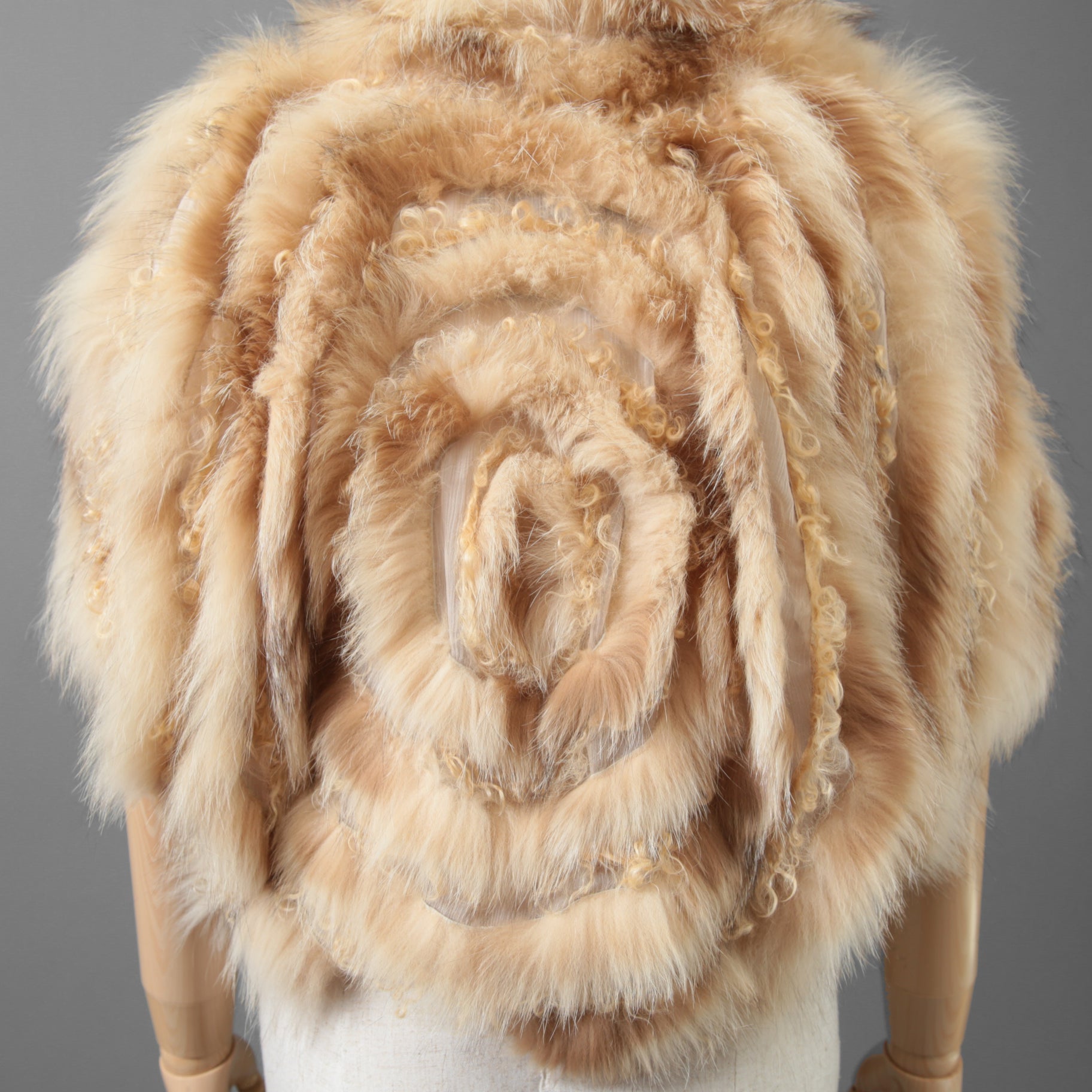 FENDI フェンディ/ 美品 カール・ラガーフェルド期 フォックス ファー ボレロ ノースリーブジャケット / size 40 (BEIGE)