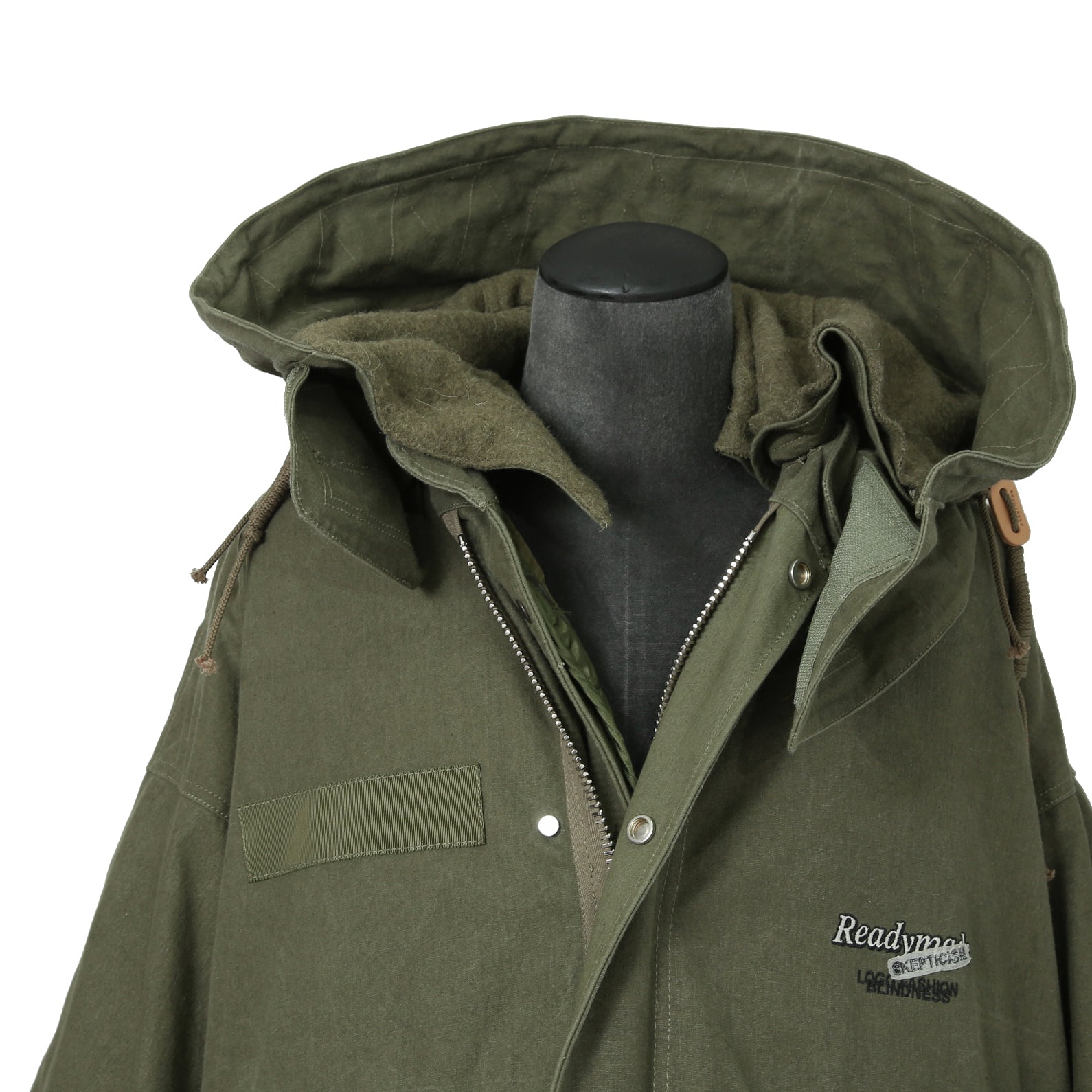 新品 READYMADE レディメイド / FISHTAIL PARKA / READYMADE LOGO ライナー / VINTAGE U.S ARMY TENT / size 2 (KHKAI) ロングコート